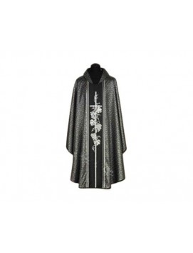 Casulla negra + ornamento plateado (55A)