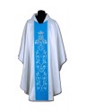 Marian chasuble blue + silver ornament (58A)