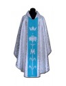 Marian chasuble blue + silver ornament (59A)