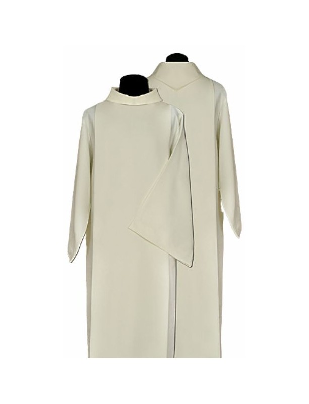 Alba sacerdotal con capucha, tiras anchas