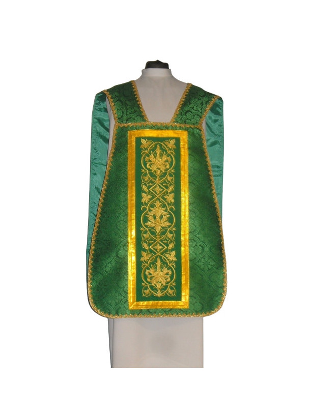 Chasuble romaine verte - IHS