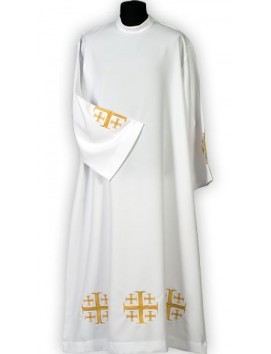 Gestickte Priester-Albe, Jerusalem-Kreuze