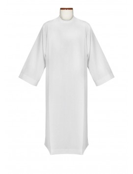 Alba sacerdotal lisa, cuello alto