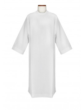 Plain priest alb, stand-up collar