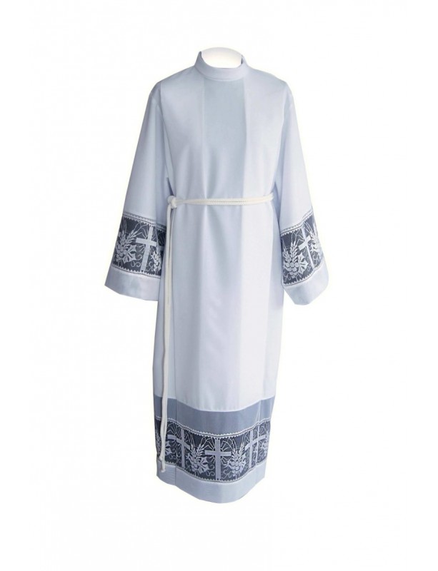Priest alb with lining, tabs