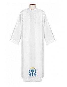 Priest alb embroidered with Marian emblem