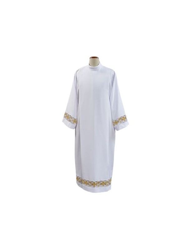 Priest alb white with gold insert (18)