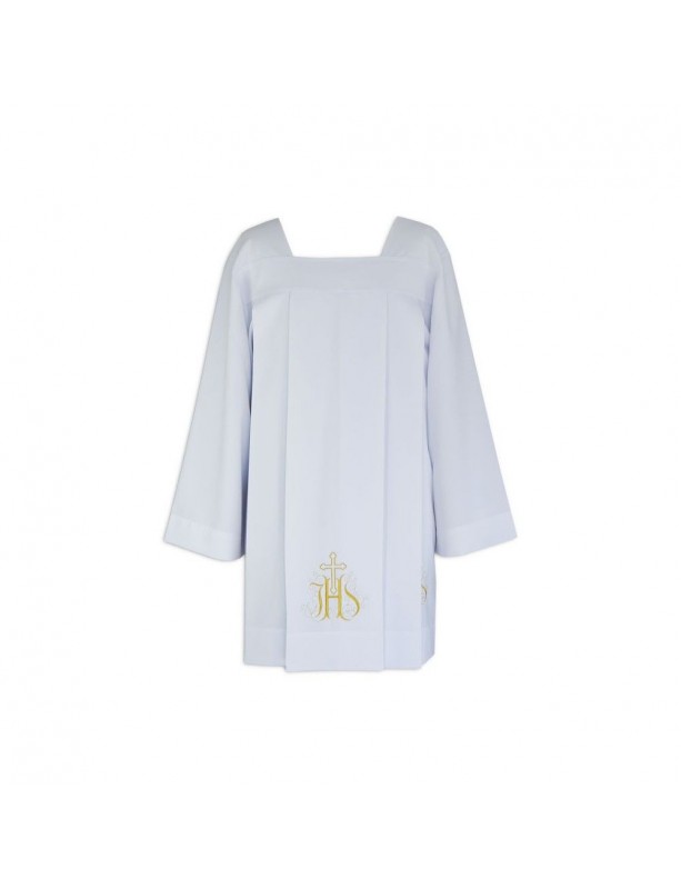 Priest surplice with gold IHS tabs