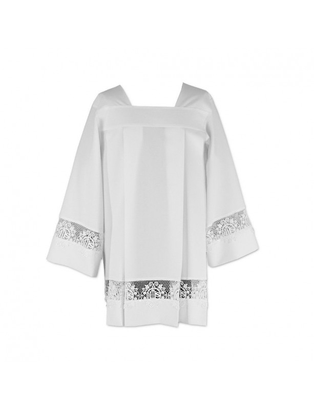 Priest surplice with tabs - IHS lace (10)