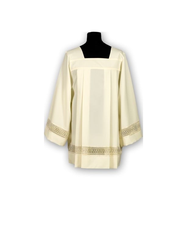 Empiècement en georgette surplombant - écru