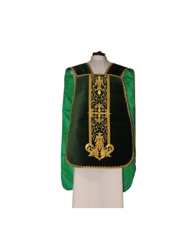 Casulla romana de terciopelo - Cruz, IHS
