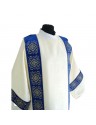 Dalmatic fabric jacquard, velvet blue stripes (05)