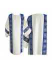 Dalmatic fabric jacquard, velvet blue stripes (05)