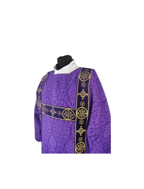 Dalmática gótica púrpura - tejido jacquard