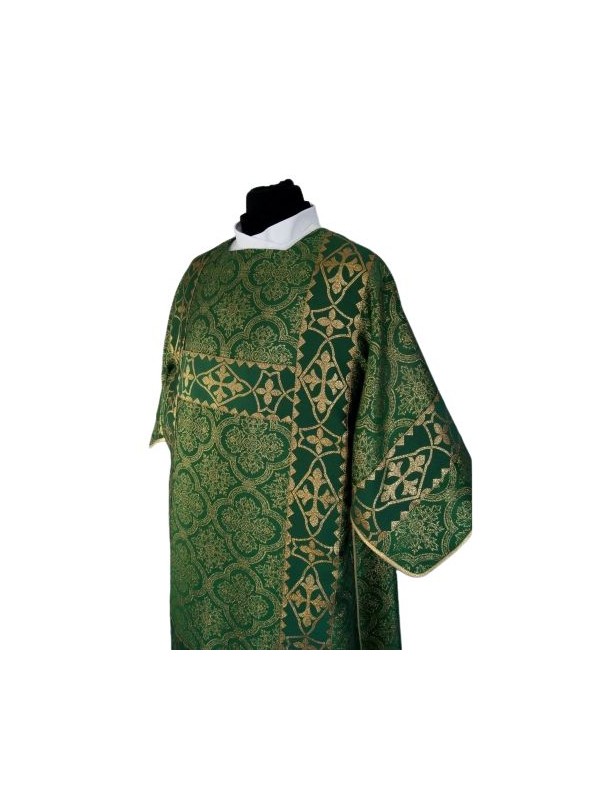 Dalmatica romana verde - tessuto in jacquard, broccato (46)