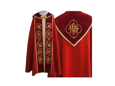 Liturgický pluviál s vyšívaním IHS (22a)