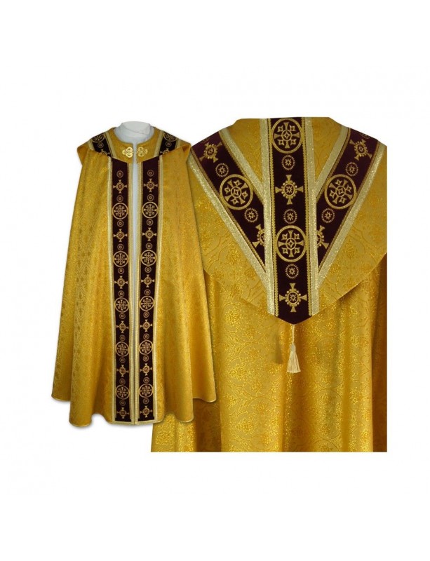 Semi-Gothic gold cope - velvet stripes (5)