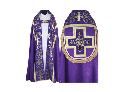 Rímsky pluviál, liturgické farby - jekárdová tkanina (10)