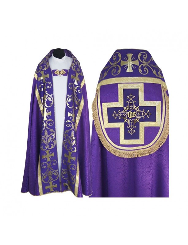 Kapa rzymska, kolory liturgiczne - tkanina żakard