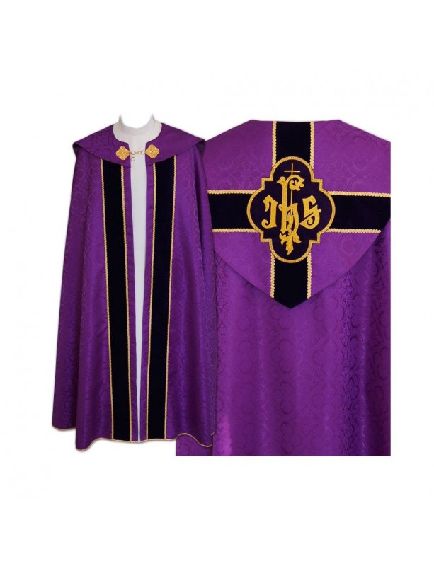 Purple cope gothic pattern - jacquard fabric (15)