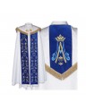 Marian pattern silver cope - blue stripes (16)