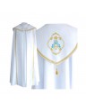 Motif marial pour chape blanche - tissu gabardine (24)