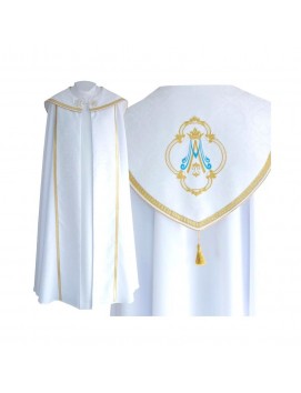White cope Marian pattern - gabardine fabric (24)
