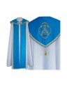 Blue cope Marian pattern - gabardine fabric (25)