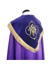 Purple cope embroidered IHS - velvet stripes (80)