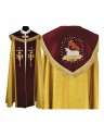 Embroidered cope old gold - the motif of the Lamb