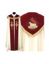 Bright gold embroidered cope - motif of the Lamb