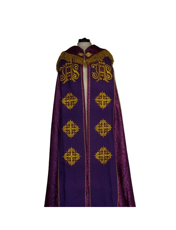 Kapa haftowana - IHS (kolory liturgiczne) - rozeta