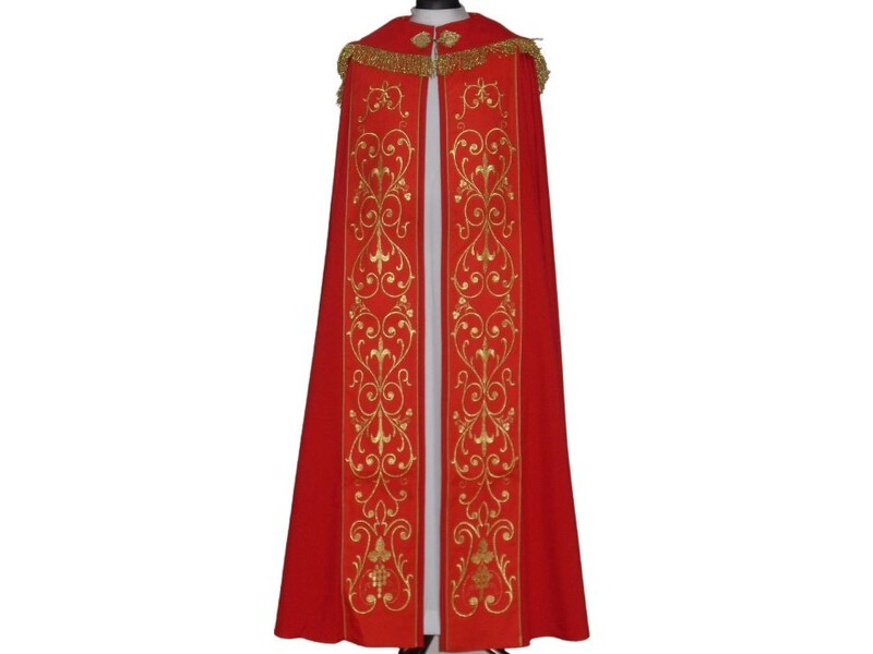 Vyšitý pluviál - IHS liturgické barvy (2)