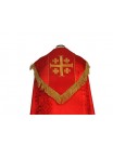Embroidered cope - Jerusalem Cross red - rosette (3)