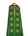Embroidered cope - Jerusalem Cross green - rosette (3)