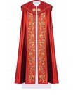 Liturgical cope with embroidered IHS - red (33)