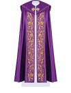 Embroidered liturgical cope IHS - purple (34)