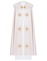 Embroidered liturgical cope IHS - ecru (36)