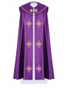 Liturgical cope embroidered IHS - purple (37)