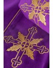 Liturgical cope embroidered IHS - purple (37)
