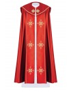 Liturgical cope embroidered IHS - red (38)