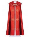 Liturgical cope embroidered Cross - red (39)