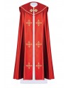 Liturgical cope embroidered Cross - red (39)