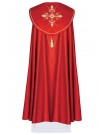 Liturgical cope embroidered Cross - red (39)