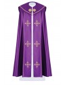 Liturgical cope embroidered Cross - purple (40)