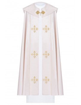 Chape liturgique Croix brodée - écru