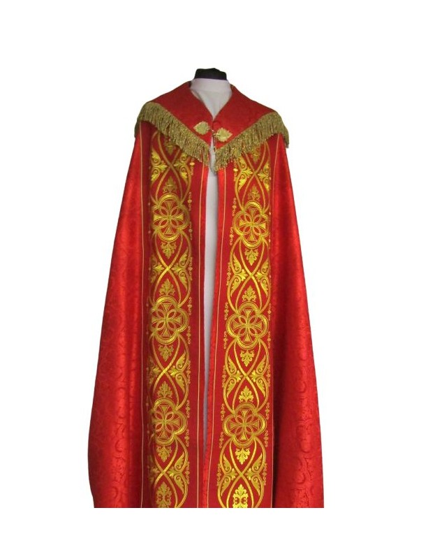 Vyšívaný pluviál IHS s ružicou - liturgické farby (50A)