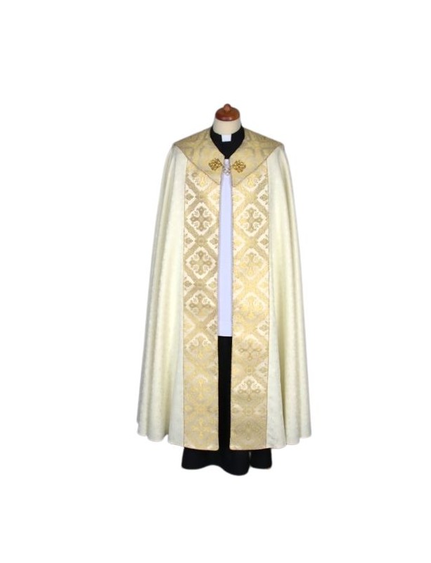 Pluvial ecru brodat damasc