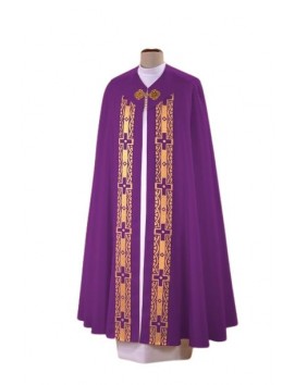 Pluvial violet cu dungi decorative