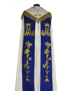 Chape mariale brodée - écru